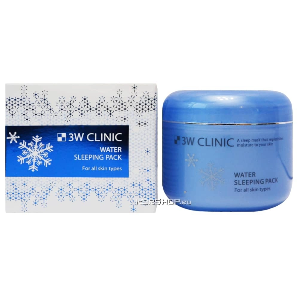 Ночная увлажняющая маска для лица Water Sleeping Pack 3W Clinic, Корея, 100 мл