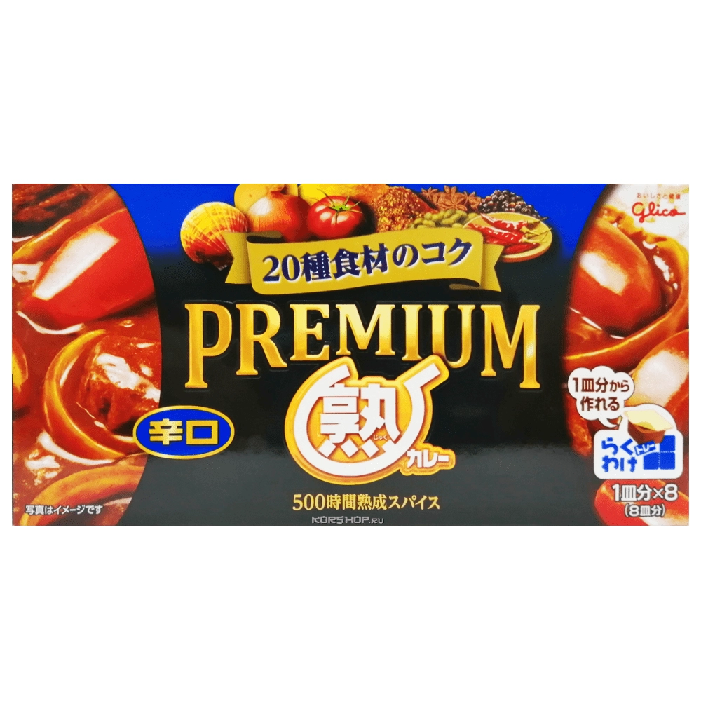 Соус карри острый Premium Glico (8 порций), Япония, 200 г Соус карри острый Premium Glico (8 порций), Япония, 200 г