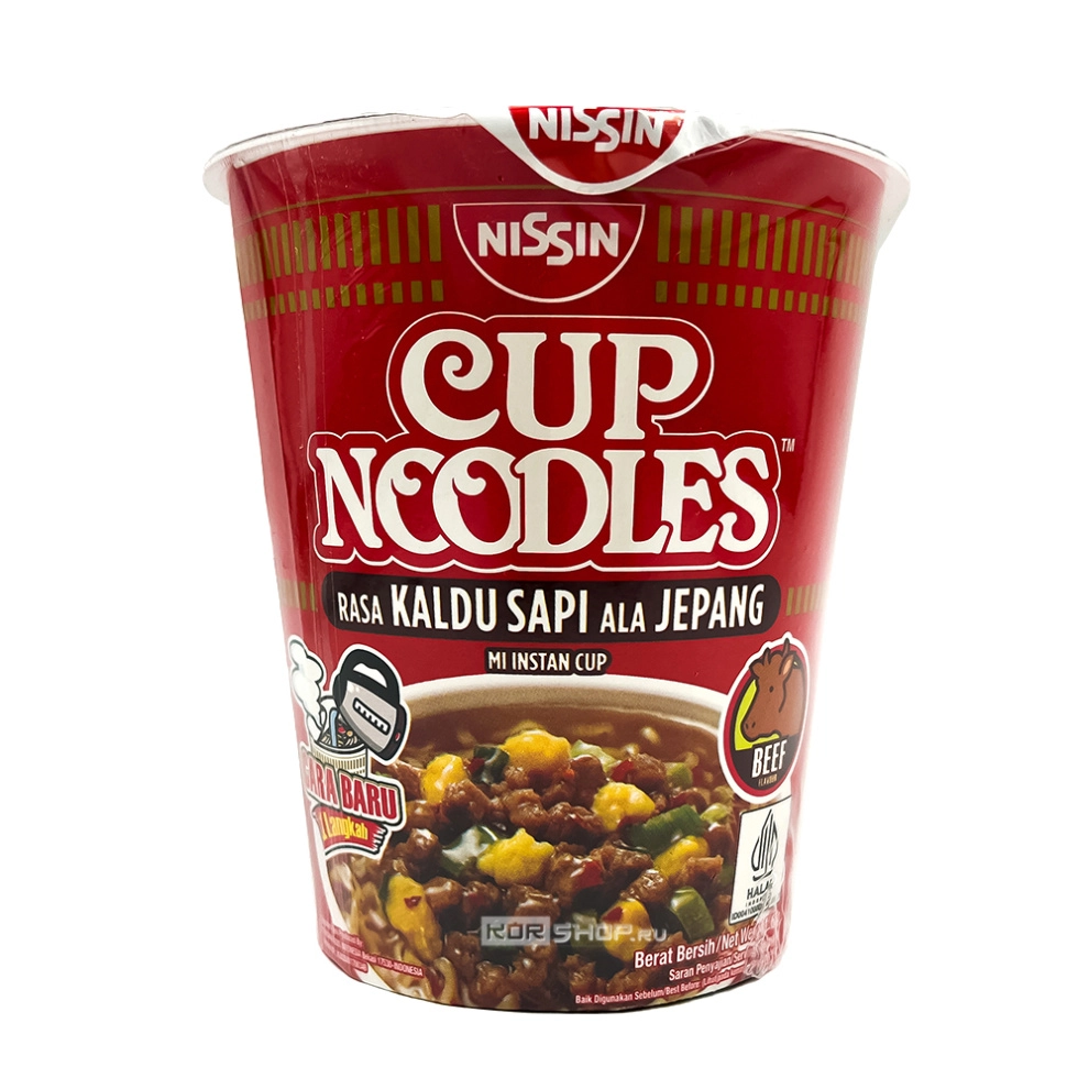 Лапша со вкусом говядины (стакан) Beef Cup Nissin, Индонезия, 66 г