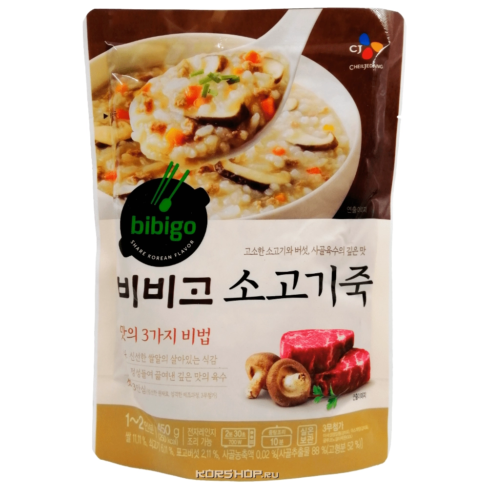 Рисовая каша с говядиной Bibigo, Корея, 450 г Рисовая каша с говядиной Bibigo, Корея, 450 г