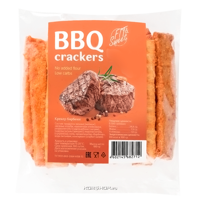 Крекеры со вкусом барбекю Fit and Sweet, 110 г