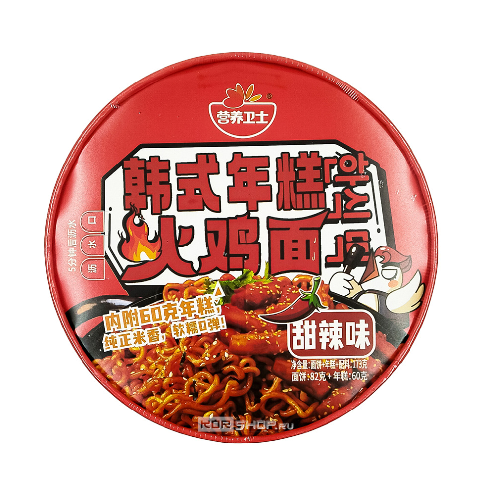 Лапша б/п с токпокки в корейском стиле со сладко-острым вкусом Yingyang Weishi, Китай, 173 г