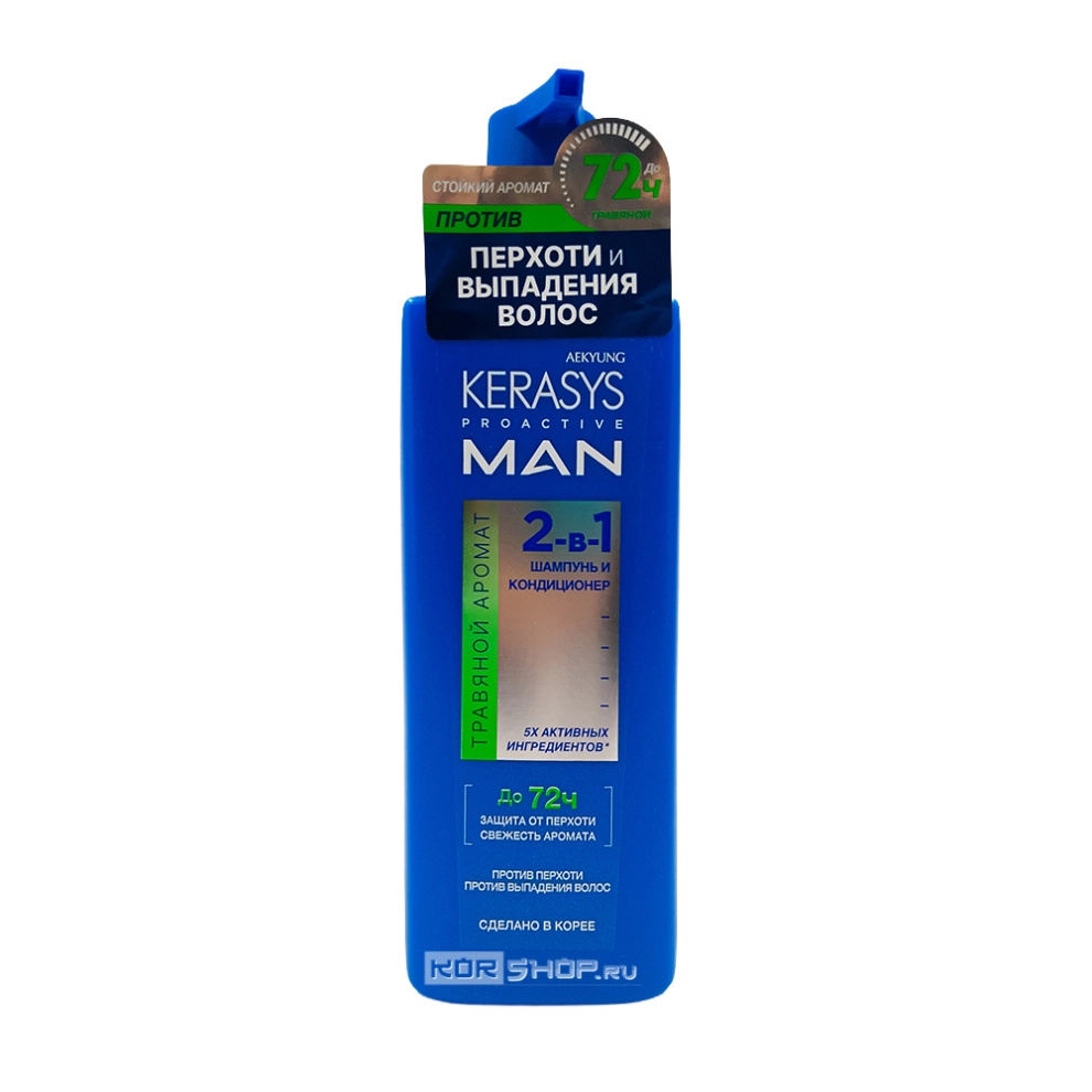 Шампунь для мужчин «Травяной аромат» 2 в 1 Proactive Man 2-in-1 KeraSys, Корея, 400 мл