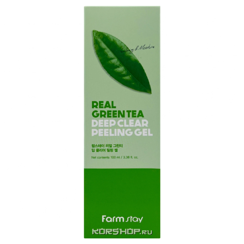 Пилинг гель для лица с экстрактом зеленого чая Real Green Tea Deep Clear Peeling Gel FarmStay, Корея, 100 мл Пилинг гель для лица с экстрактом зеленого чая Real Green Tea Deep Clear Peeling Gel FarmStay, Корея, 100 мл
