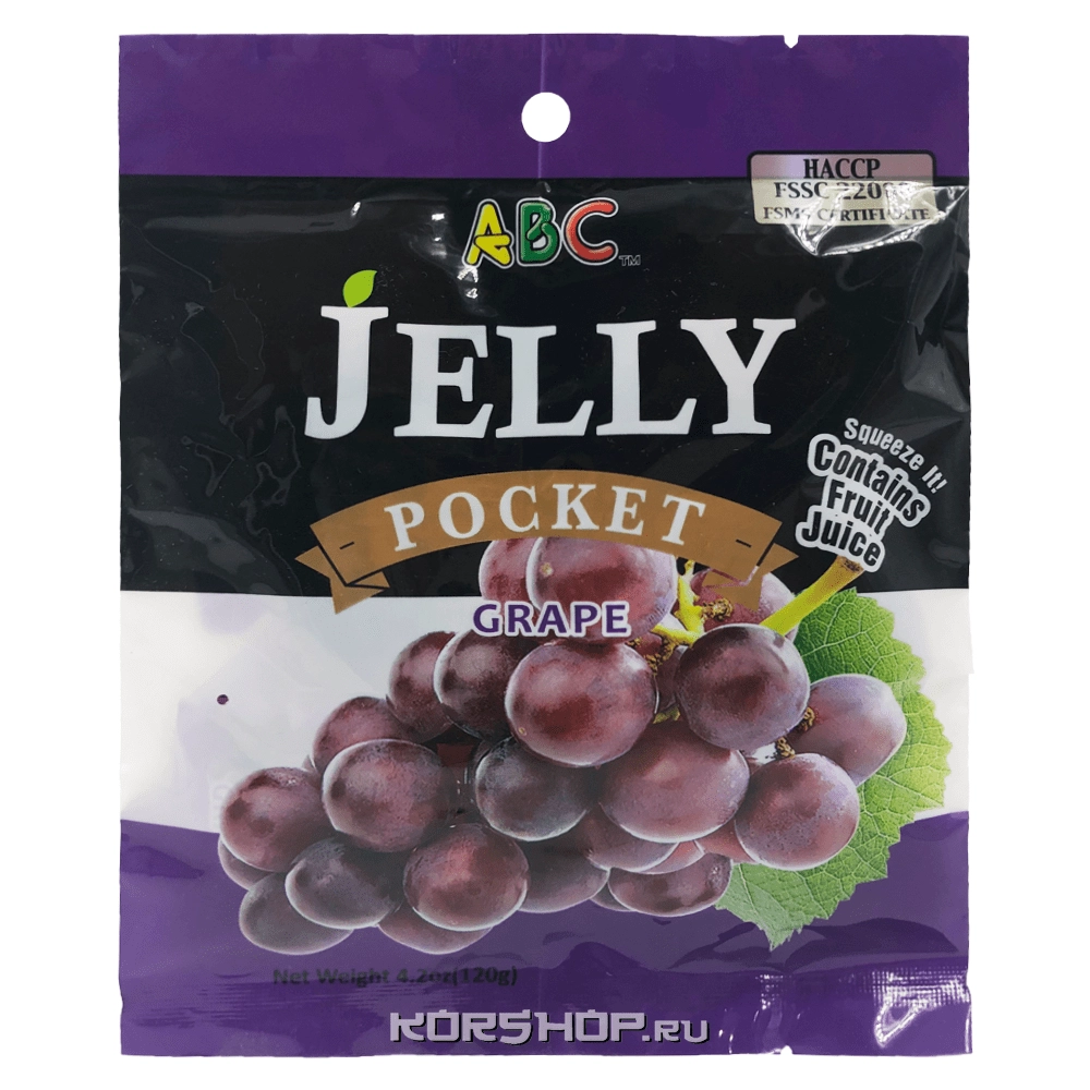 Фруктовое желе Виноград ABC Jelly, Тайвань, 120 г.