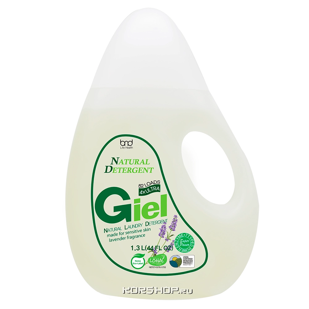 Эко гель для стирки для чувствительной кожи с ароматом лаванды суперконцентрат Giel, Корея, 1,3 л Эко гель для стирки для чувствительной кожи с ароматом лаванды суперконцентрат Giel, Корея, 1,3 л
