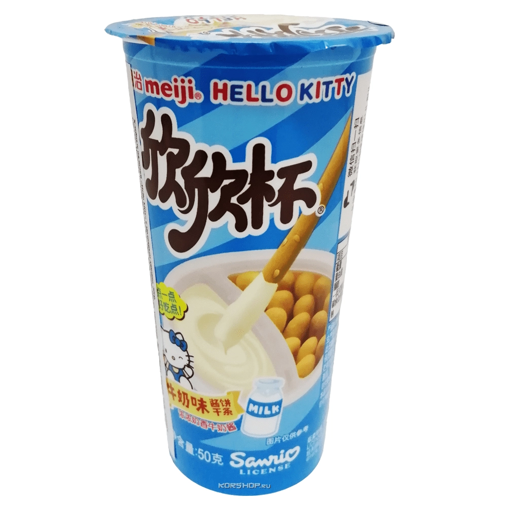 Хлебные палочки с молочным джемом Hello Kitty Meiji, Китай, 50 г