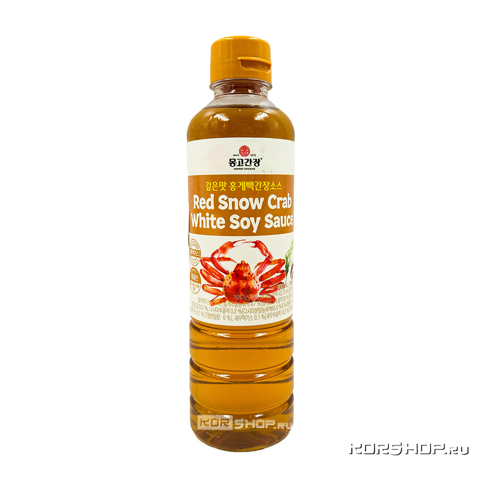 Белый соевый соус с экстрактом красного снежного краба (Red Snow Crab White Soy Sauce) Монгго / Monggo, Корея, 500 мл