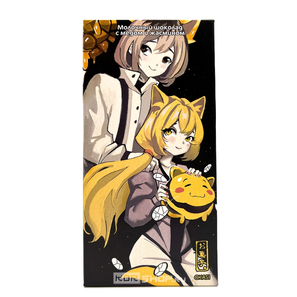Шоколад молочный с медом и жасмином Okasi, Россия, 60 г
