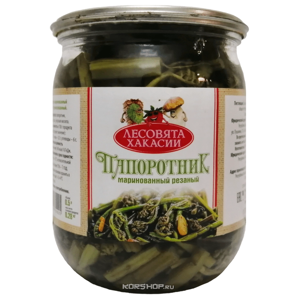 Маринованный папоротник резаный "Лесовята Хакасии", 0,5 л Маринованный папоротник резаный "Лесовята Хакасии", 0,5 л