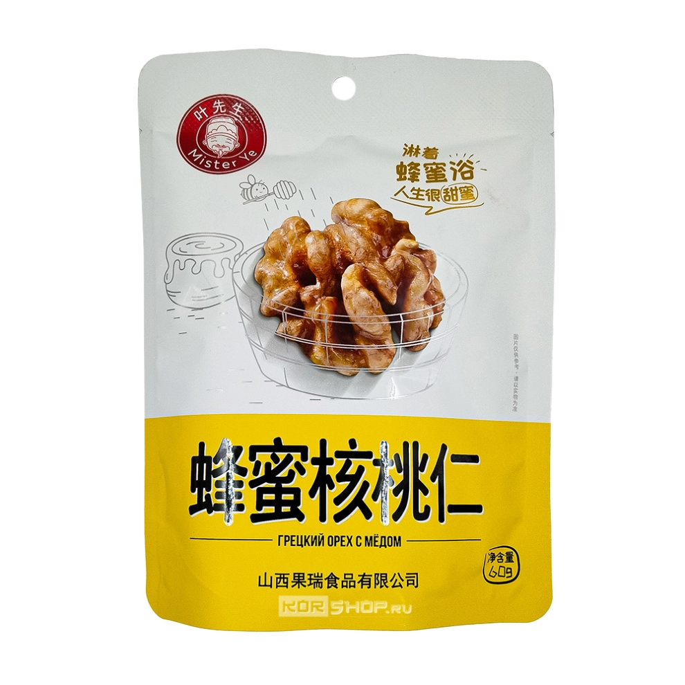 Грецкие орехи с медом Mister Ye, Китай, 60 г