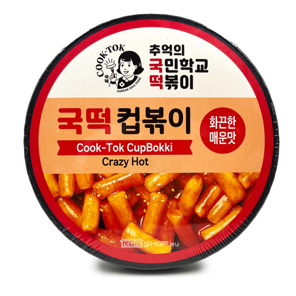 Рисовые палочки Токпокки супер острые (стакан) Instant Cup Tteokbokki Crazy Hot Cook-Tok, Корея, 135 г. Срок до 10.11.2025.
