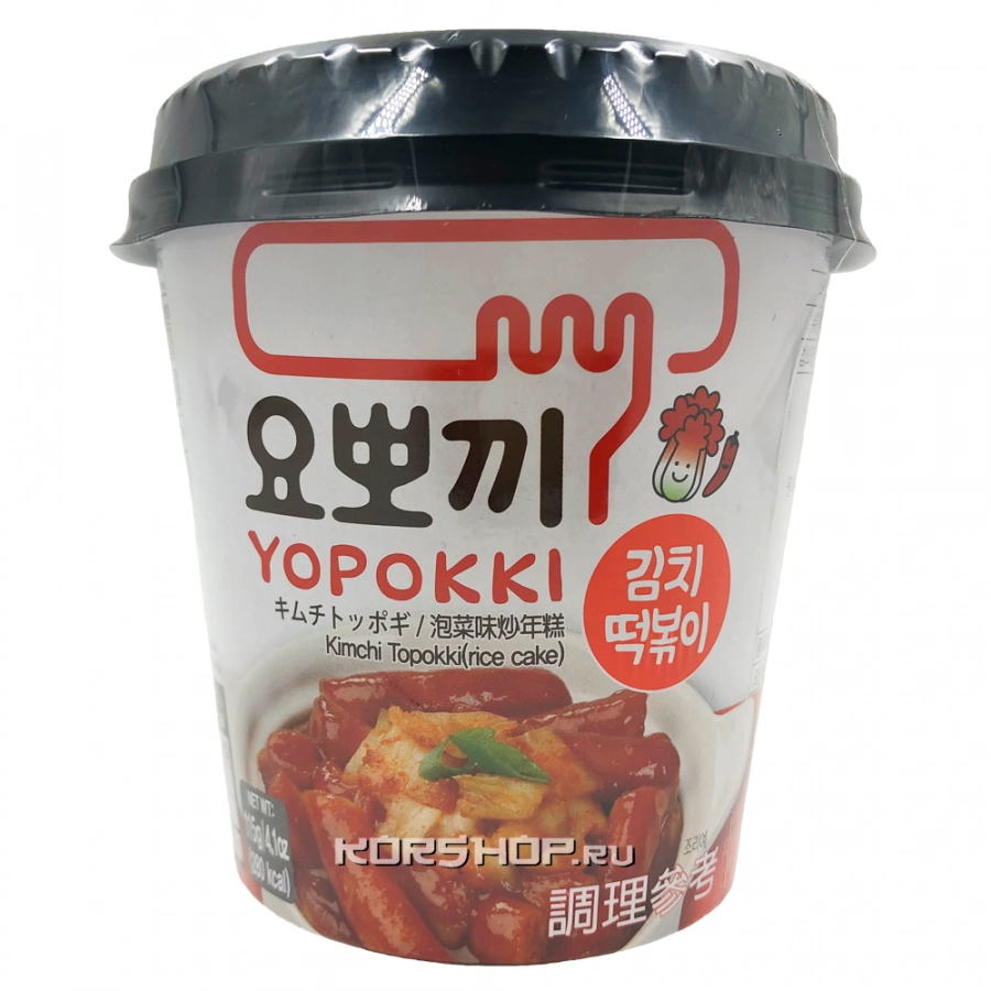 Рисовые палочки Токпокки в соусе Кимчи (стакан) Kimchi Yopokki, Корея, 115 г Рисовые палочки Токпокки в соусе Кимчи (стакан) Kimchi Yopokki, Корея, 115 г