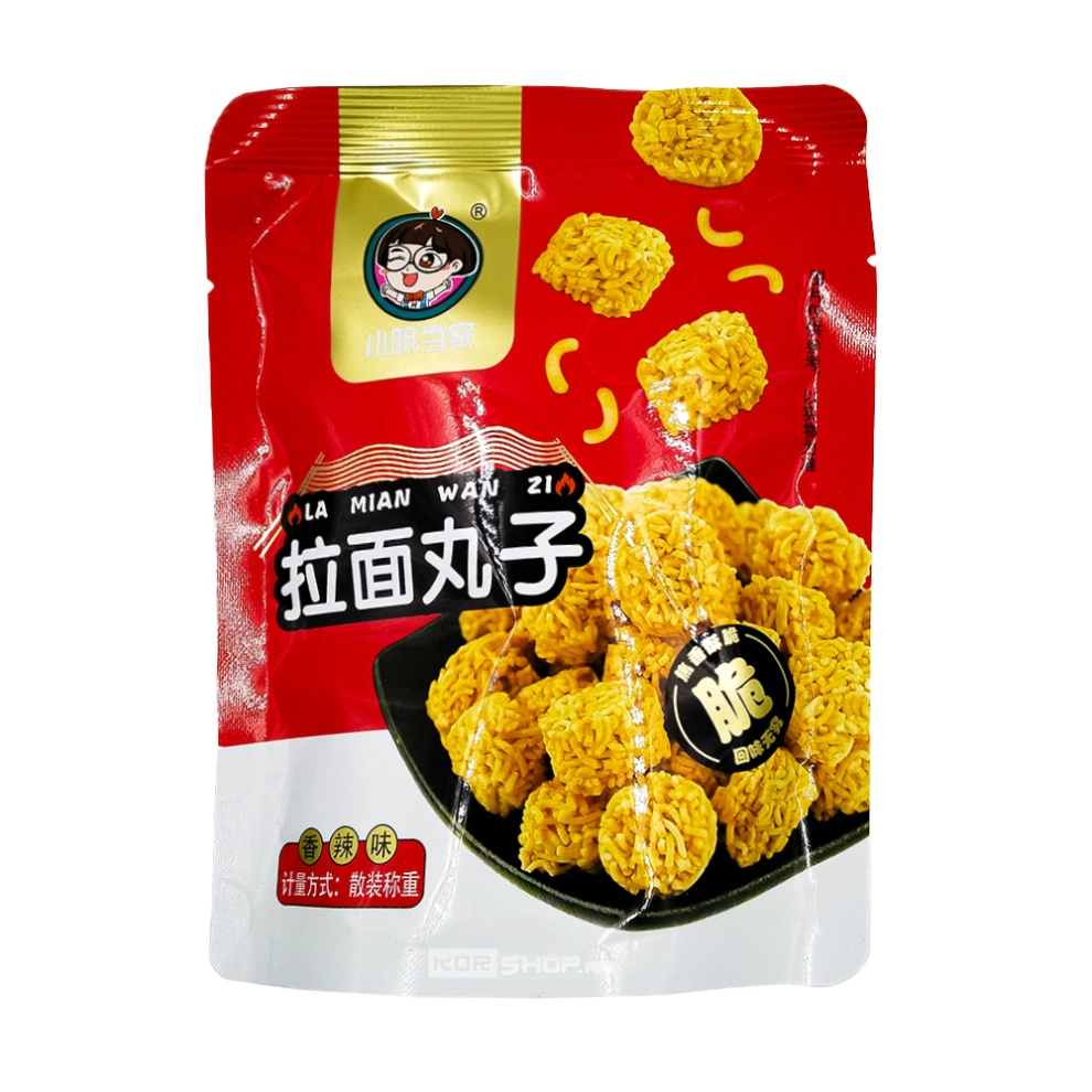 Снеки с остро-пряным вкусом в виде шариков из лапши XiaoMingDangJia, Китай, 65 г