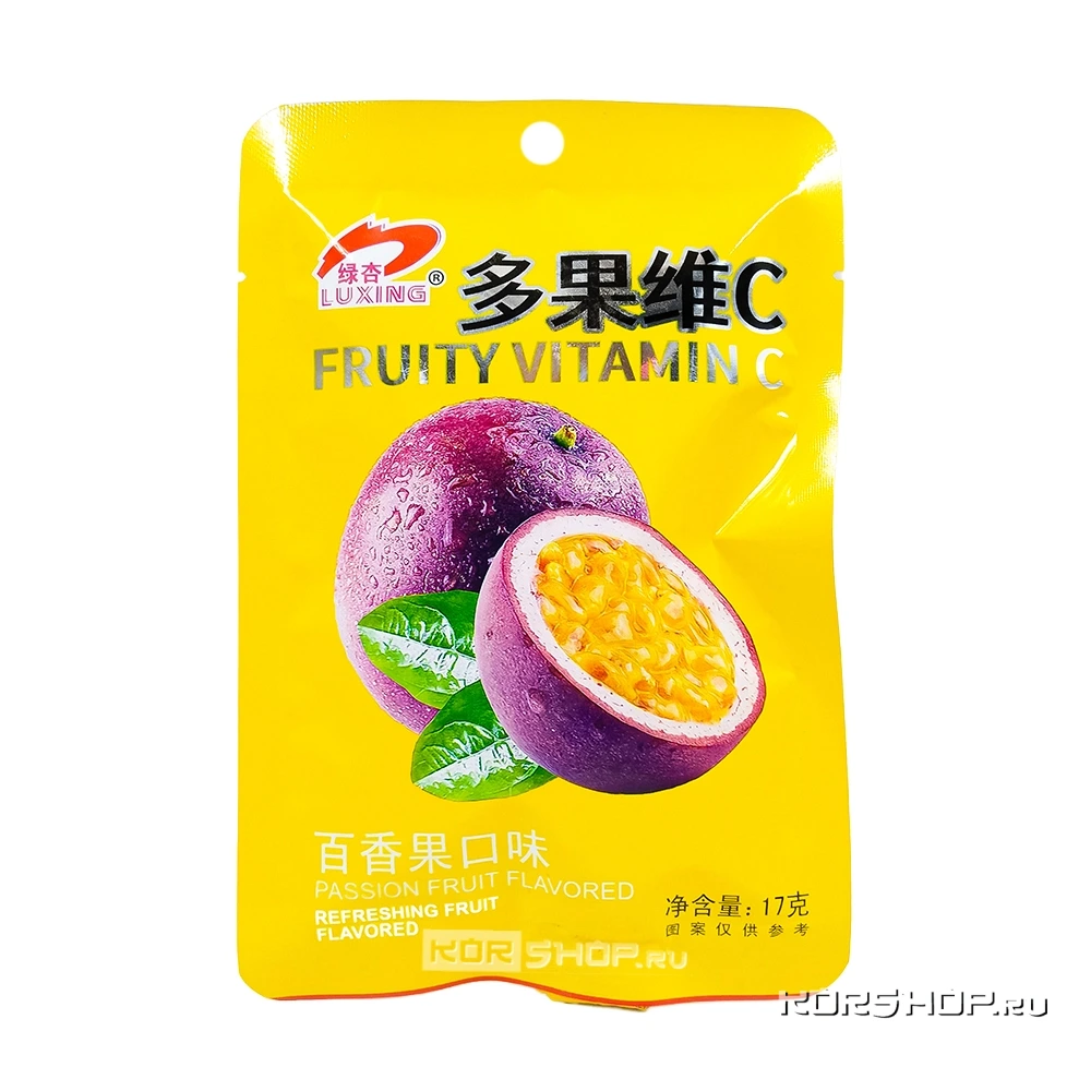 Леденцовая карамель со вкусом маракуйи Лусин / Luxing, Китай, 17 г