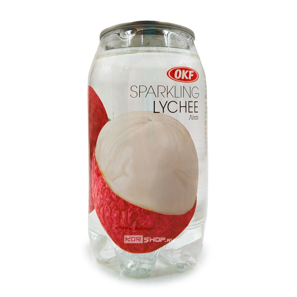 Напиток газированный со вкусом личи Sparkling Lychee OKF, Корея, 350 мл