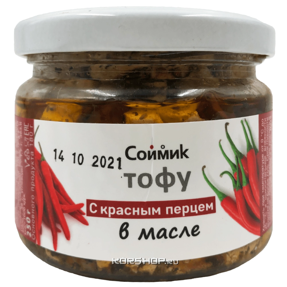 Тофу с красным перцем в масле Соймик, 250 г Тофу с красным перцем в масле Соймик, 250 г