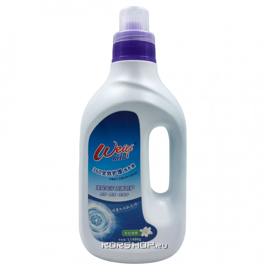Жидкое средство для ежедневной стирки с активными ферментами "Очищение 360" Weiqi, Китай, 1148 г Жидкое средство для ежедневной стирки с активными ферментами "Очищение 360" Weiqi, Китай, 1148 г