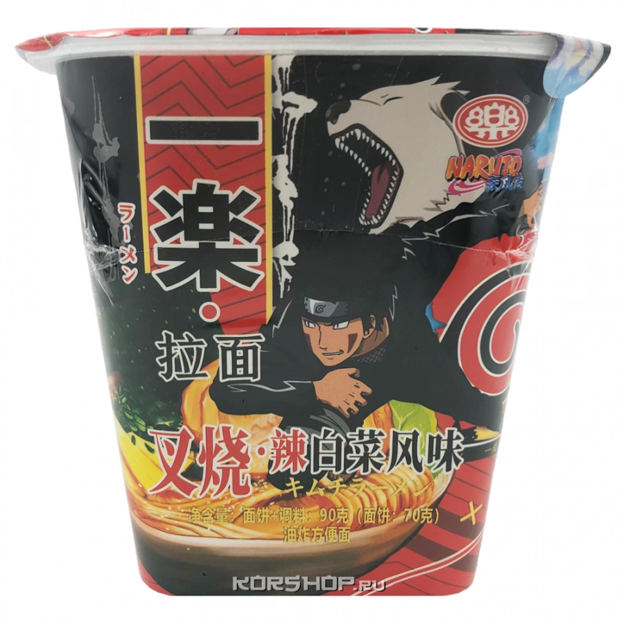 Лапша б/п со вкусом кимчи и свинины Yile Noodles Naruto, Китай, 90 г