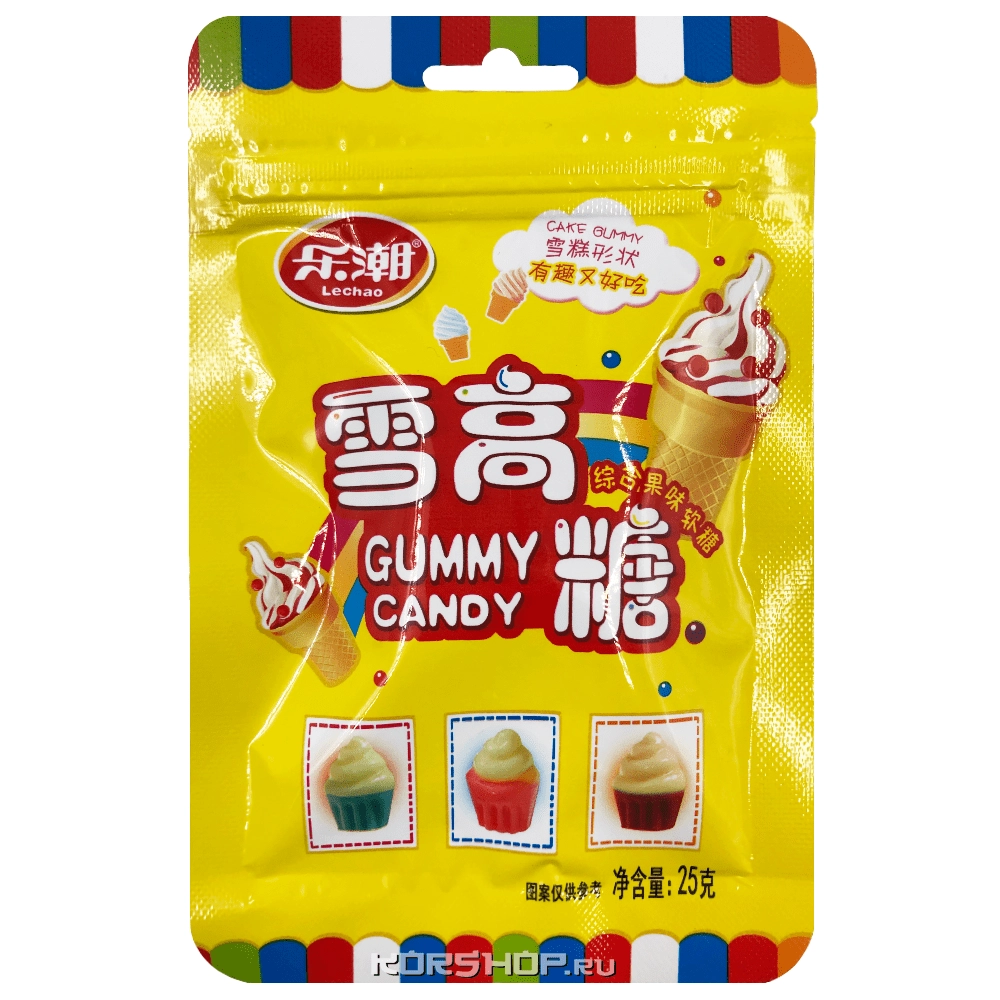 Жевательный мармелад в форме мороженого Lechao, Китай, 25 г
