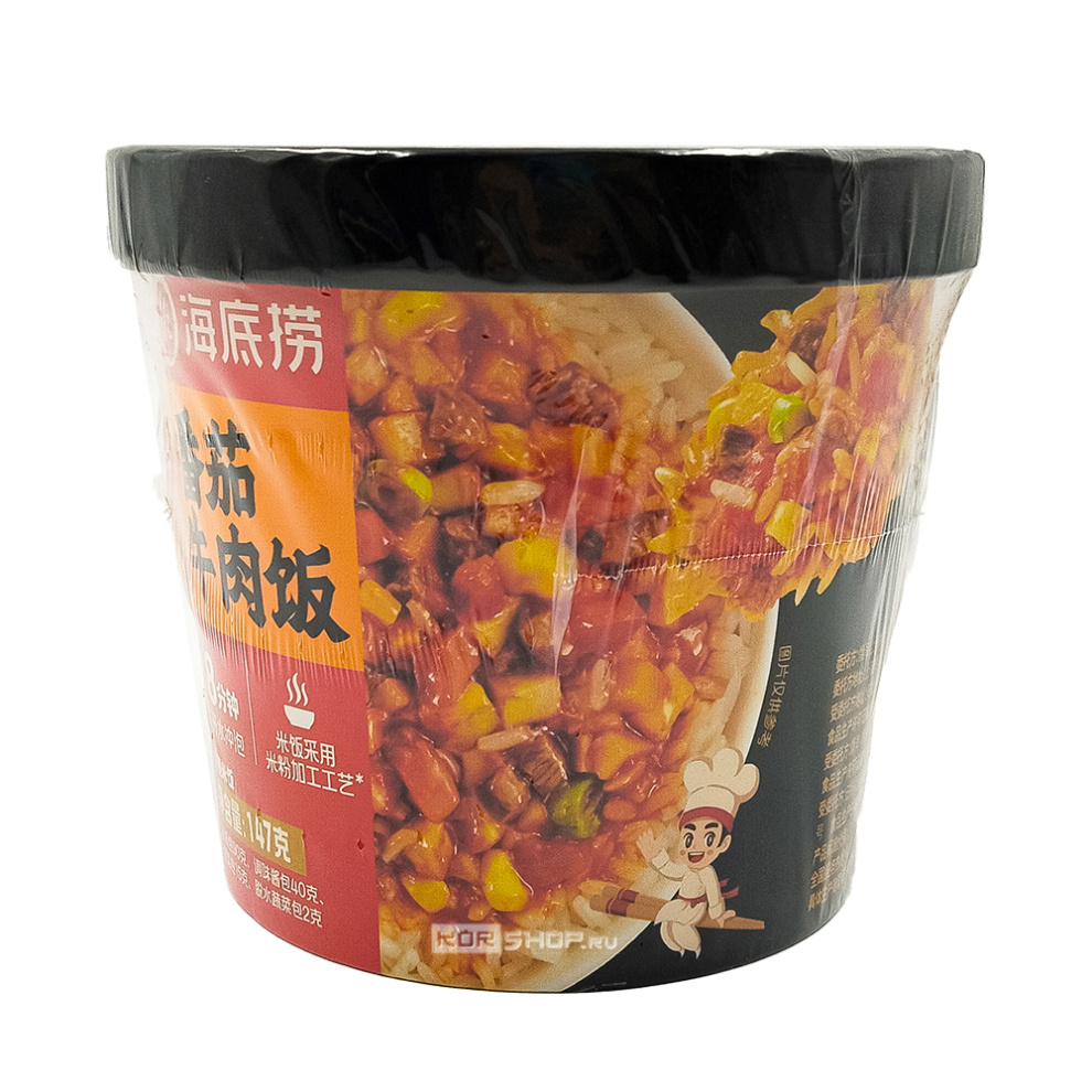 Рис б/п со вкусом томатов и говядины Haidilao, Китай, 147 г