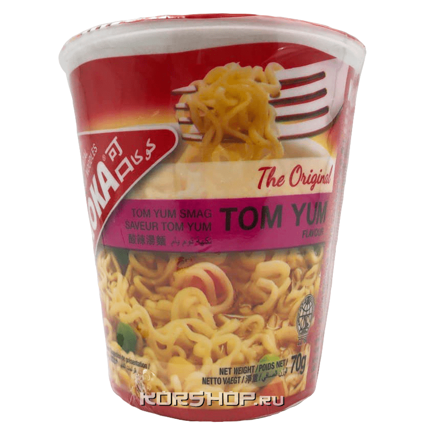 Лапша б/п со вкусом Том Ям Ориджинал Koka (стакан), Сингапур, 70 г.