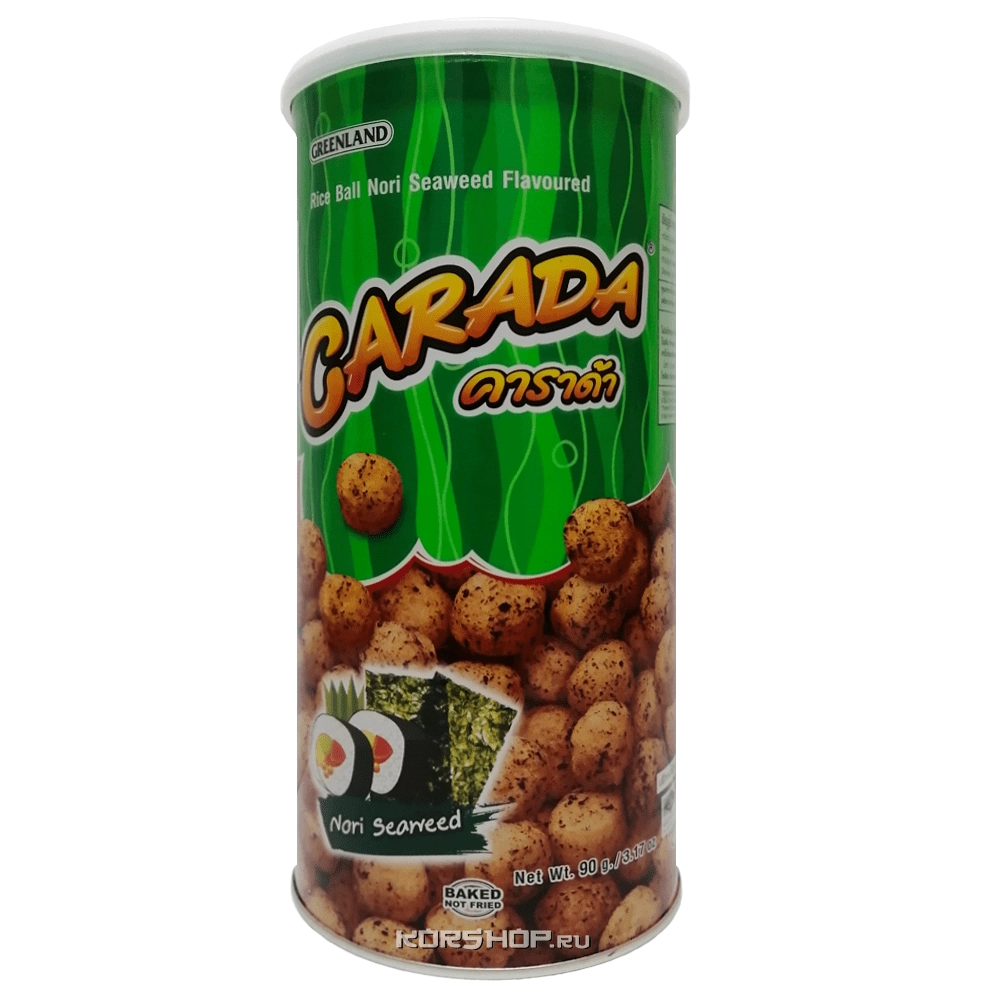 Хрустящие рисовые шарики с водорослями нори Carada, Таиланд, 90 г Хрустящие рисовые шарики с водорослями нори Carada, Таиланд, 90 г