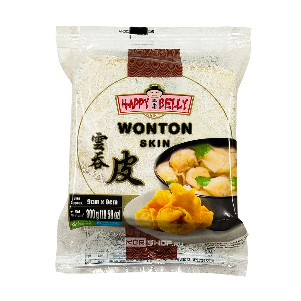 Тесто для вонтонов Happy Belly 9х9 см, 300 г Тесто для вонтонов Happy Belly 9х9 см, 300 г
