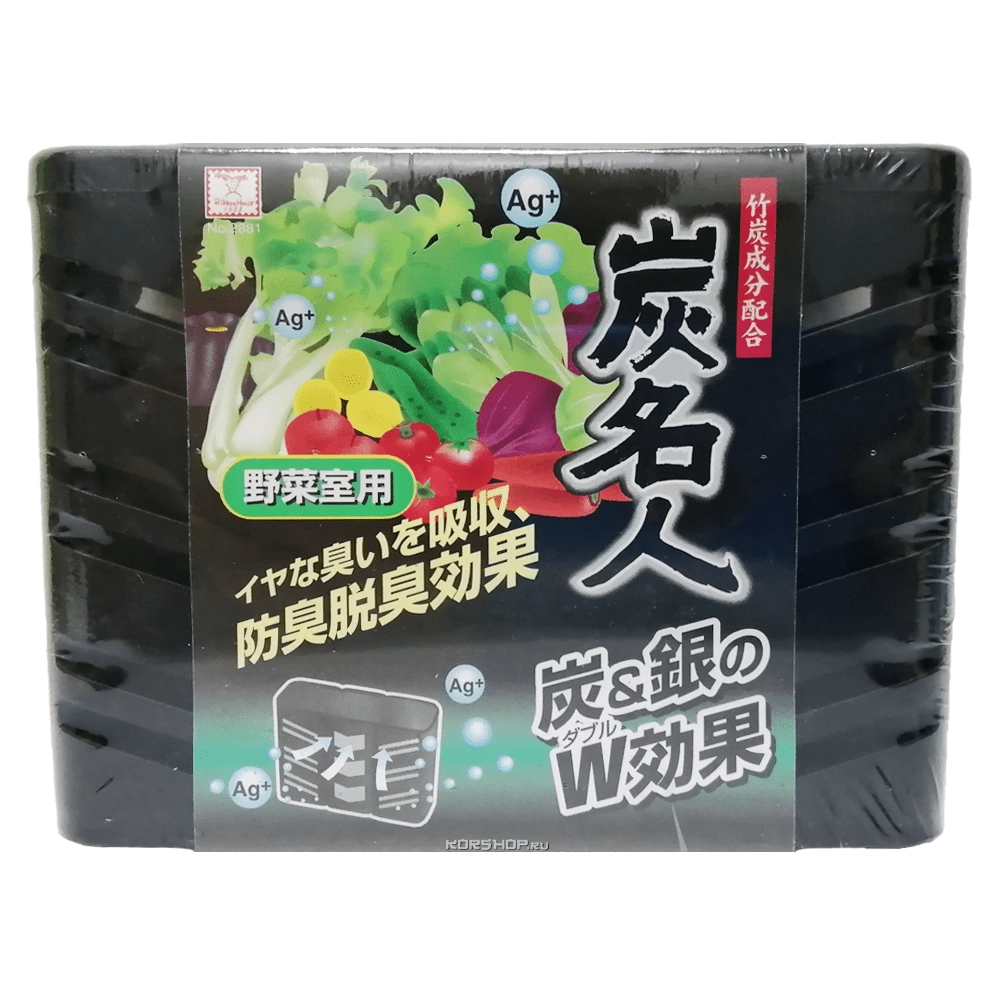 Дезодорант поглотитель неприятных запахов для овощного отделения холодильника с древесным углем и ионами серебра Kokubo, Япония, 60 г Дезодорант поглотитель неприятных запахов для овощного отделения холодильника с древесным углем и ионами серебра Kokubo, Япония, 60 г