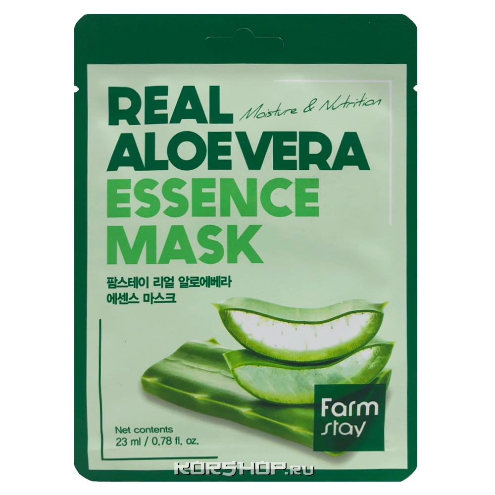Тканевая маска с экстрактом алоэ Real Aloe Essence Mask FarmStay, Корея, 23 мл Тканевая маска с экстрактом алоэ Real Aloe Essence Mask FarmStay, Корея, 23 мл