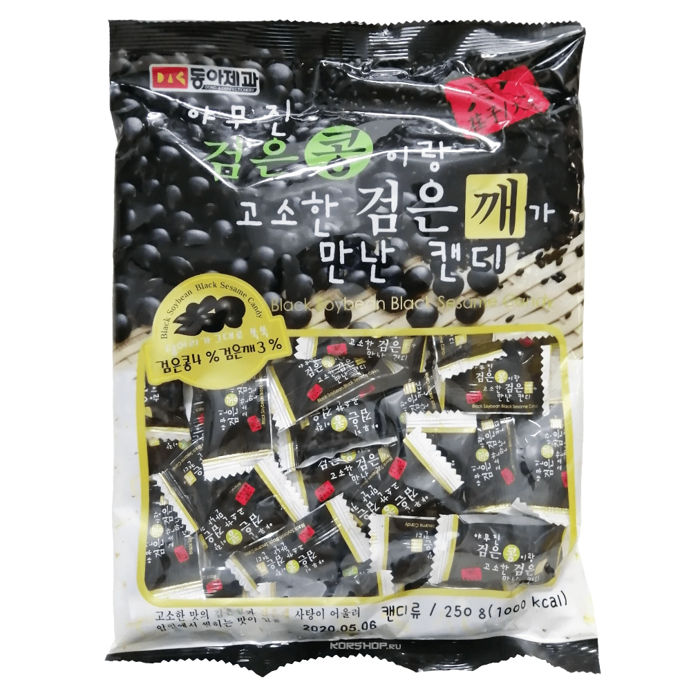 Конфеты с черными бобами Dong-A, Корея, 250 г