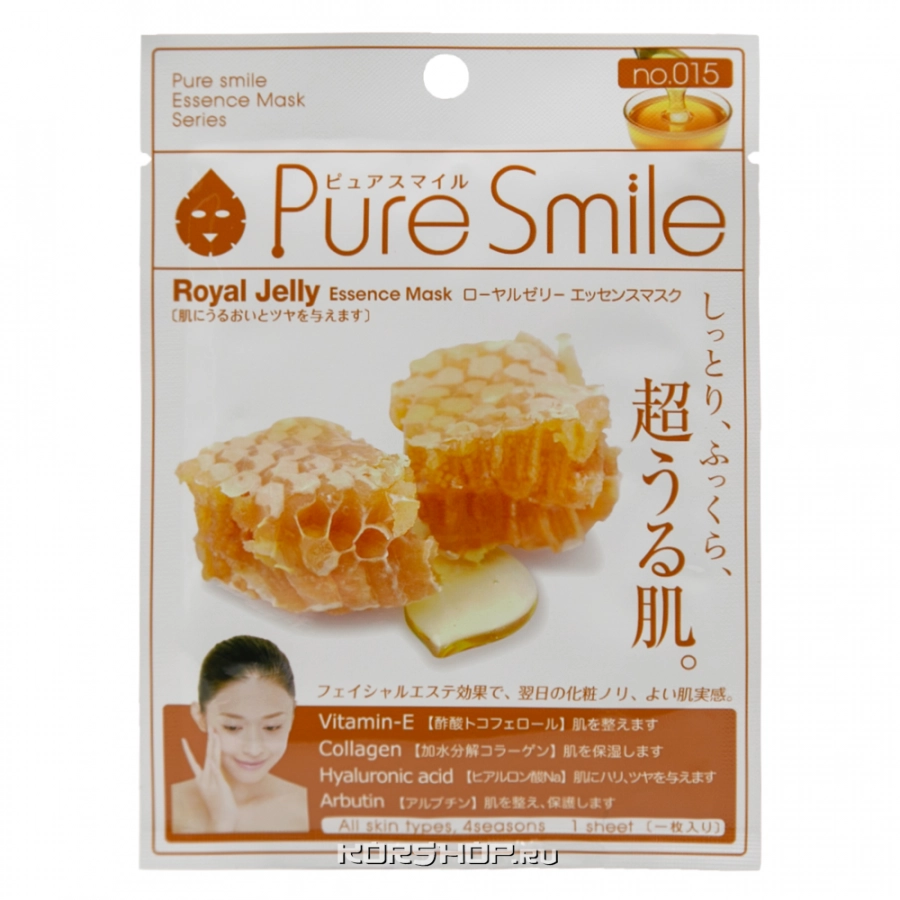 Маска для лица с маточным молочком Pure Smile Sun Smile, Япония, 23 мл