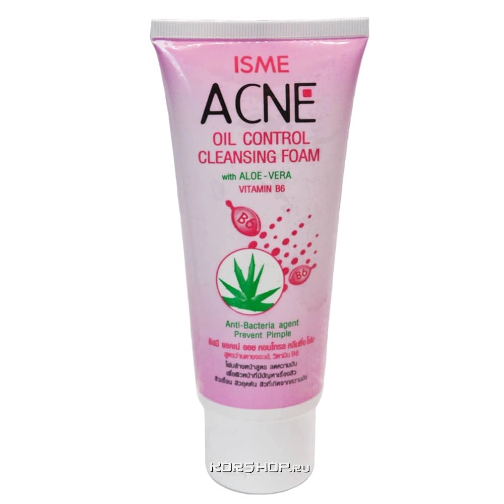 Пенка для умывания для проблемной кожи с витамином B6 и алоэ вера ISME, Таиланд, 60 г Пенка для умывания для проблемной кожи с витамином B6 и алоэ вера ISME, Таиланд, 60 г