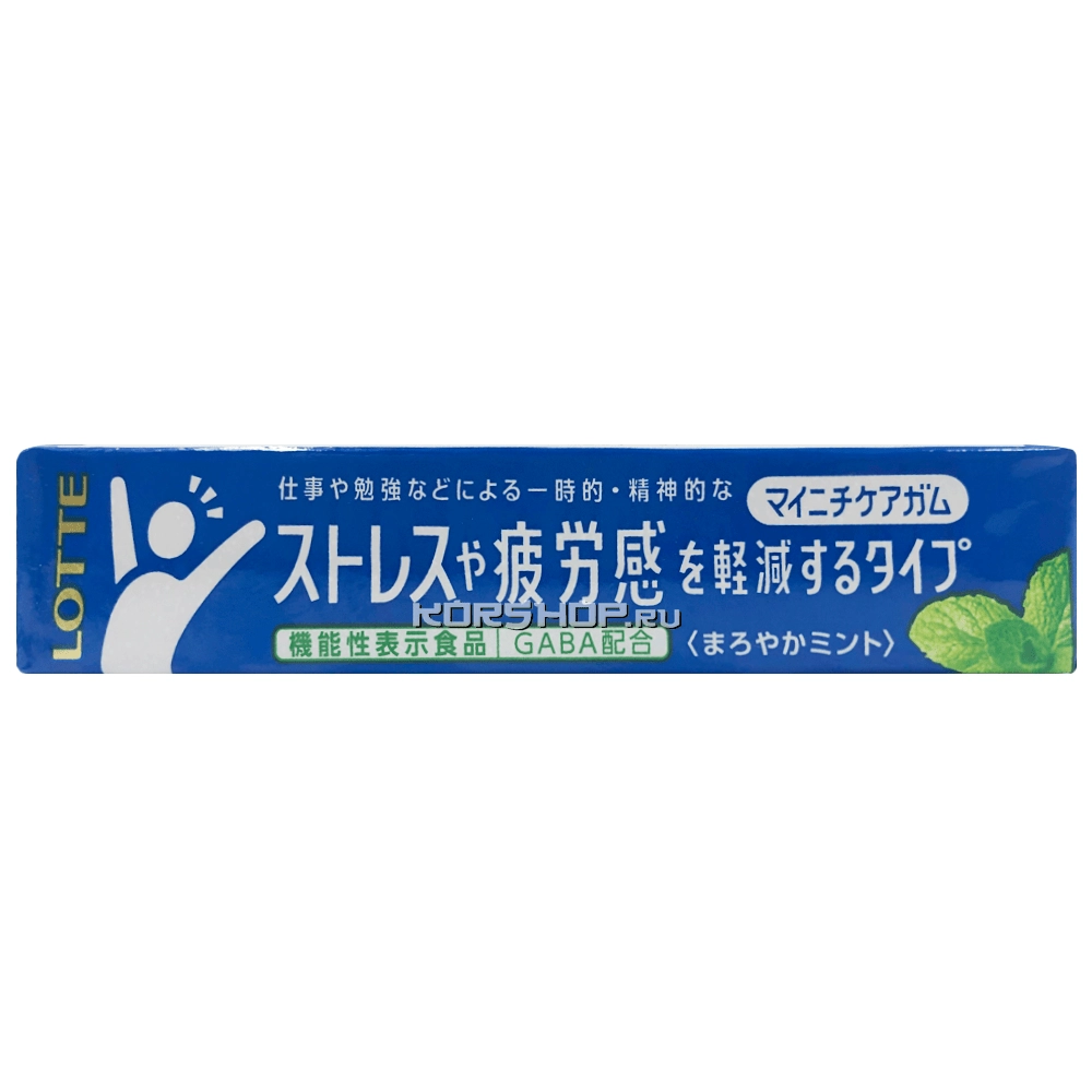 Жевательная резинка для снятия стресса и усталости "Мягкая мята" Gaba Lotte, Япония, 21 г