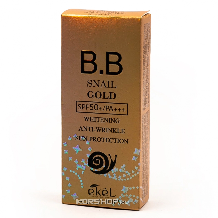 Антивозрастной ВВ крем с муцином улитки и золотом Snail Gold BB Cream SPF 50+/PA+++ Ekel, Корея, 50 мл Антивозрастной ВВ крем с муцином улитки и золотом Snail Gold BB Cream SPF 50+/PA+++ Ekel, Корея, 50 мл