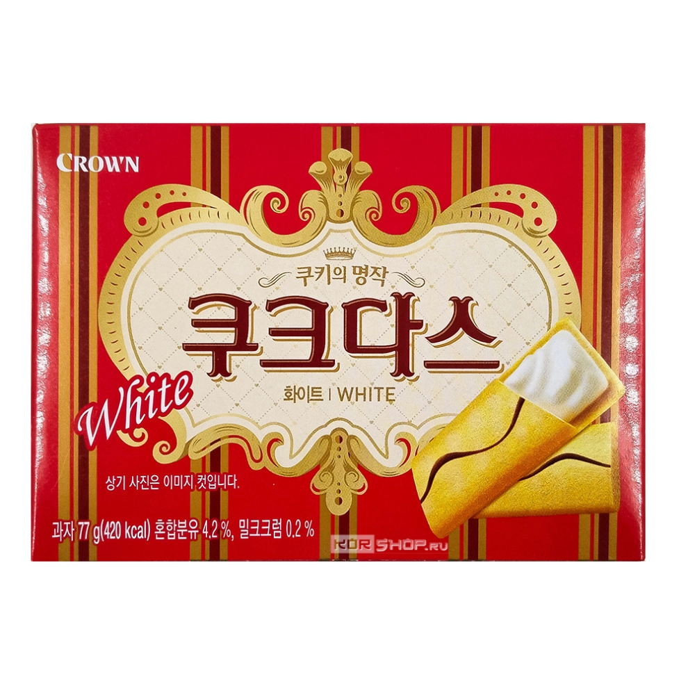 Вафли с молочным кремом Couque D`Asse Crown, Корея, 77 г Вафли с молочным кремом Couque D`Asse Crown, Корея, 77 г