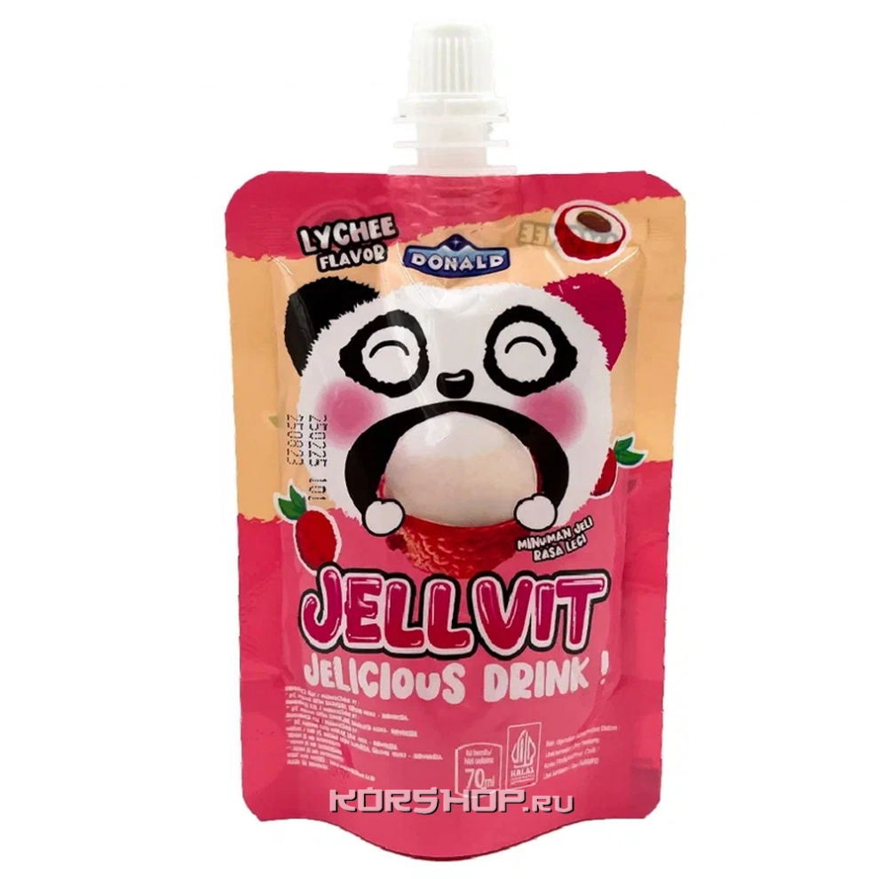 Желе питьевое со вкусом личи Jellvit Donald Makmur, Индонезия, 70 мл