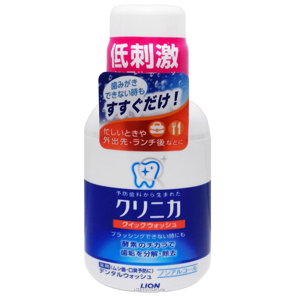 Зубной эликсир с антибактериальным эффектом и ароматом мяты Clinica Quick Wash Lion, Япония, 80 мл Зубной эликсир с антибактериальным эффектом и ароматом мяты Clinica Quick Wash Lion, Япония, 80 мл