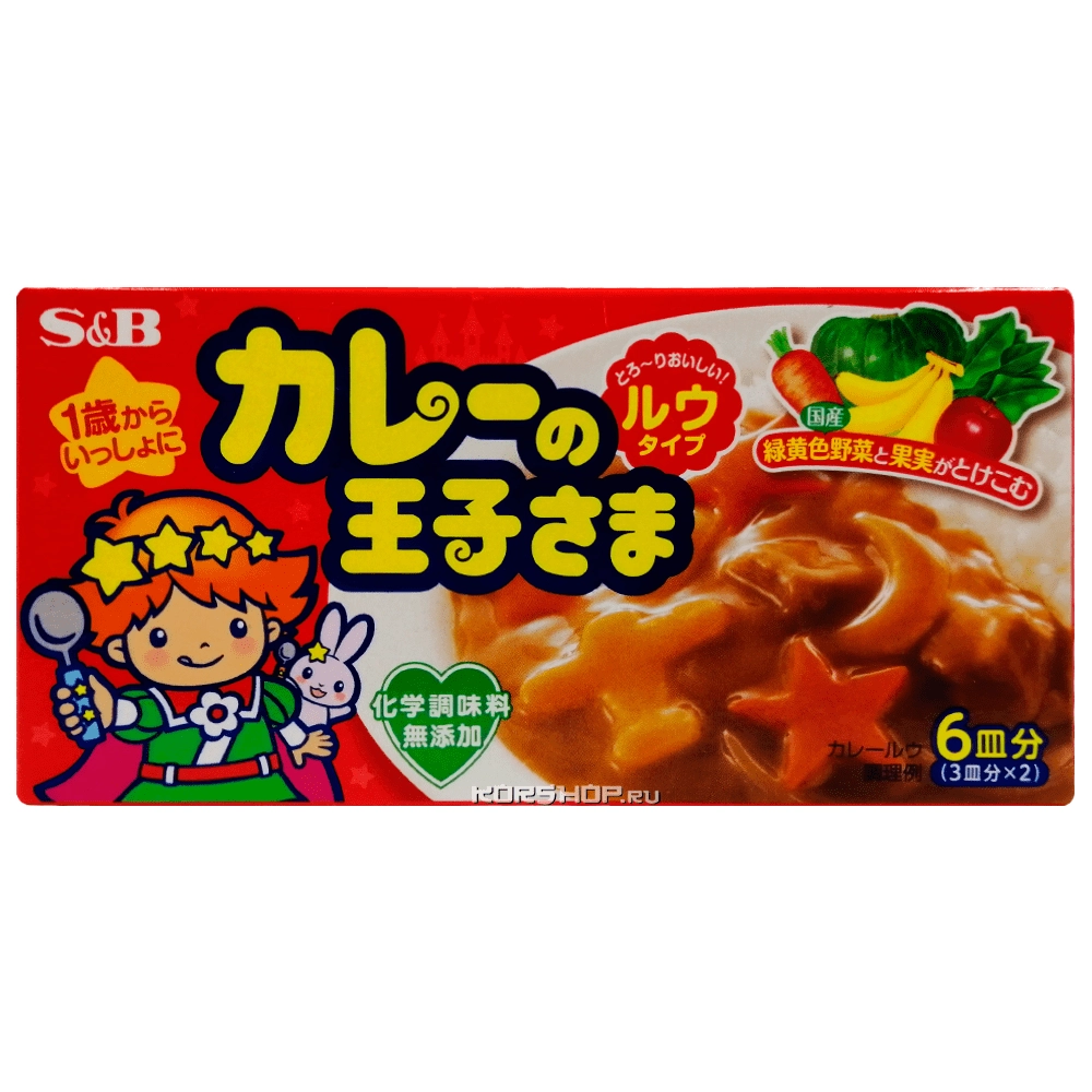 Сладкий соус карри с овощами и фруктами S and B S&amp;B, Япония, 80 г
