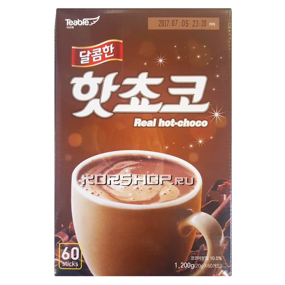 Смесь для горячего шоколада Real Hot Choco, Корея, 1200 г (60 порц.)