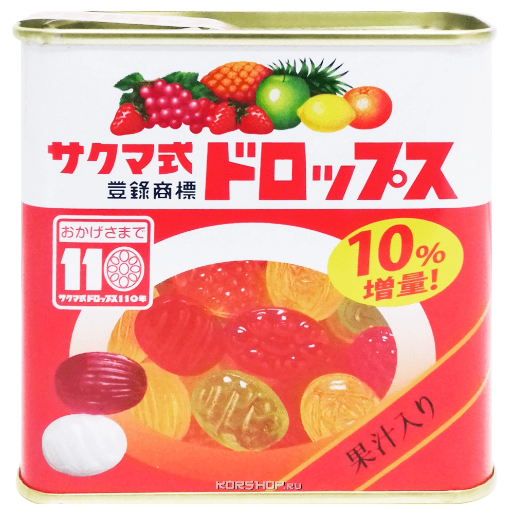Карамель в банке &quot;Фруктовое ассорти&quot; Sakuma, Япония, 115 г