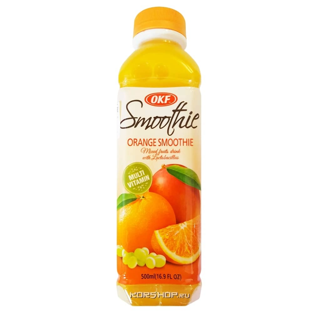 Витаминный напиток с лактобактериями Смузи Smoothie Orange OKF (апельсин, белый виноград, манго), Корея, 500 мл