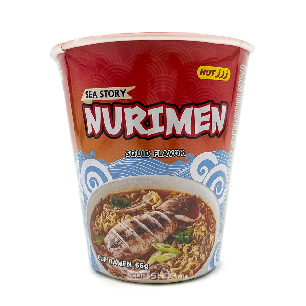 Лапша б/п со вкусом острого кальмара Nurimen, Корея, 66 г... Срок до 20.10.2025.