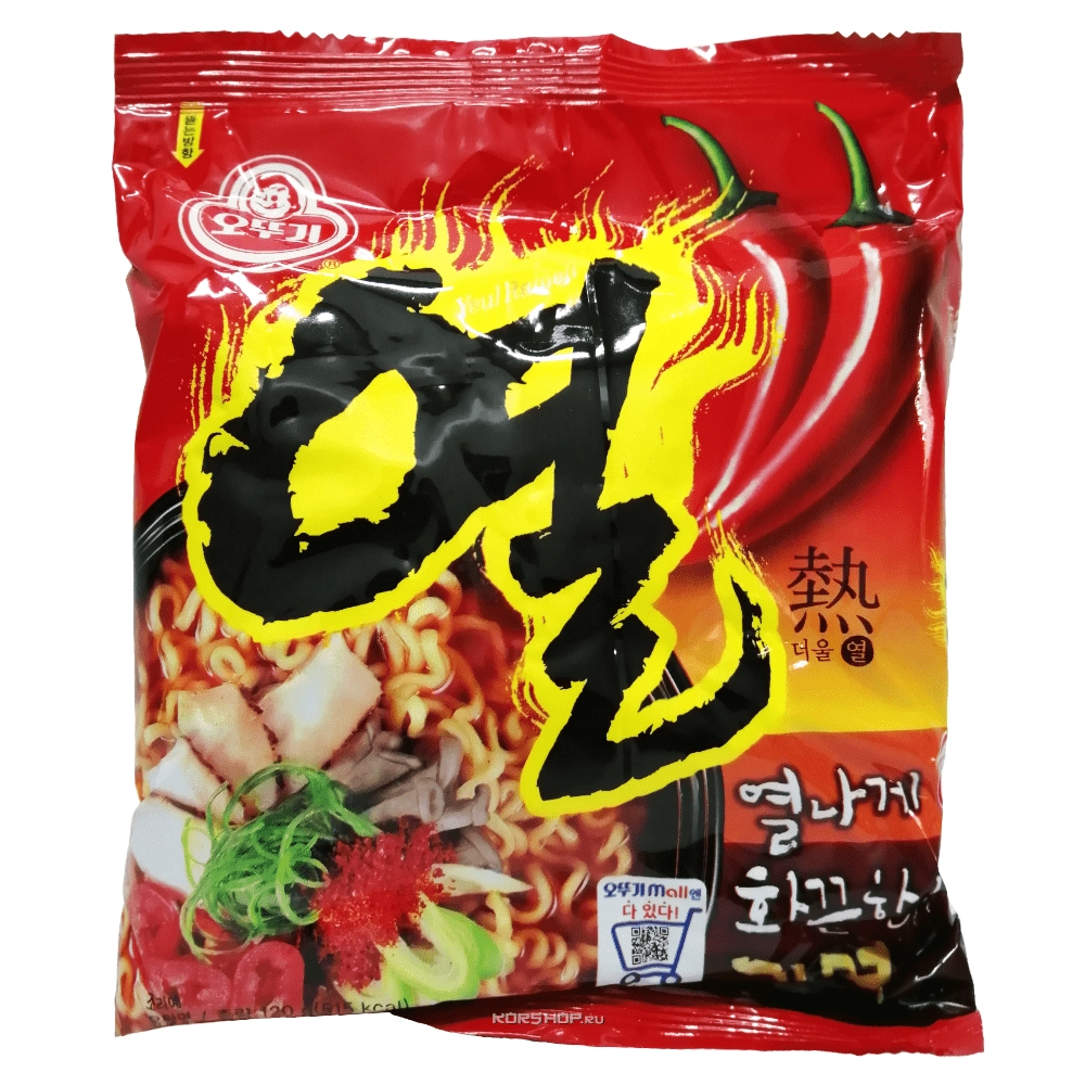 Лапша б\п со вкусом острого перца Ель Рамен Yeul Ramen Оттоги/Ottogi, Корея, 120 г