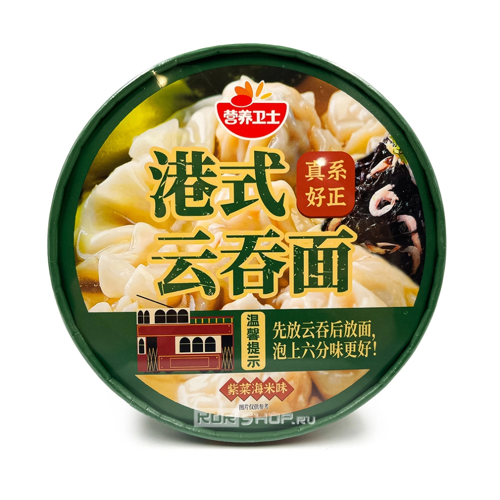 Лапша б/п с вонтонами со вкусом морских водорослей и креветок в гонконгском стиле Yingyang Weishi, Китай, 108 г Лапша б/п с вонтонами со вкусом морских водорослей и креветок в гонконгском стиле Yingyang Weishi, Китай, 108 г