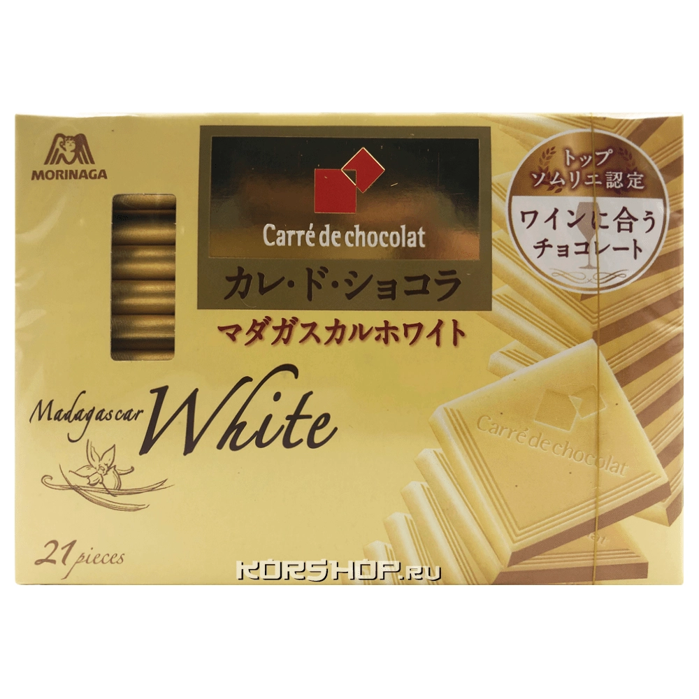 Шоколад «Мадагаскарский белый» Carre de chocolat Morinaga, Япония, 102 г