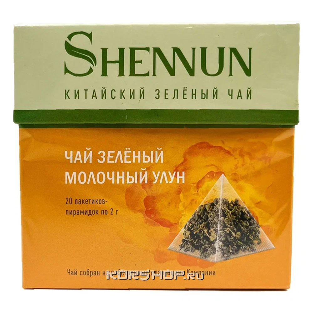 Чай зелёный с ароматом молочного улуна среднелистовой в пирамидках Shennun, Китай, 40 г (20шт) Чай зелёный с ароматом молочного улуна среднелистовой в пирамидках Shennun, Китай, 40 г (20шт)