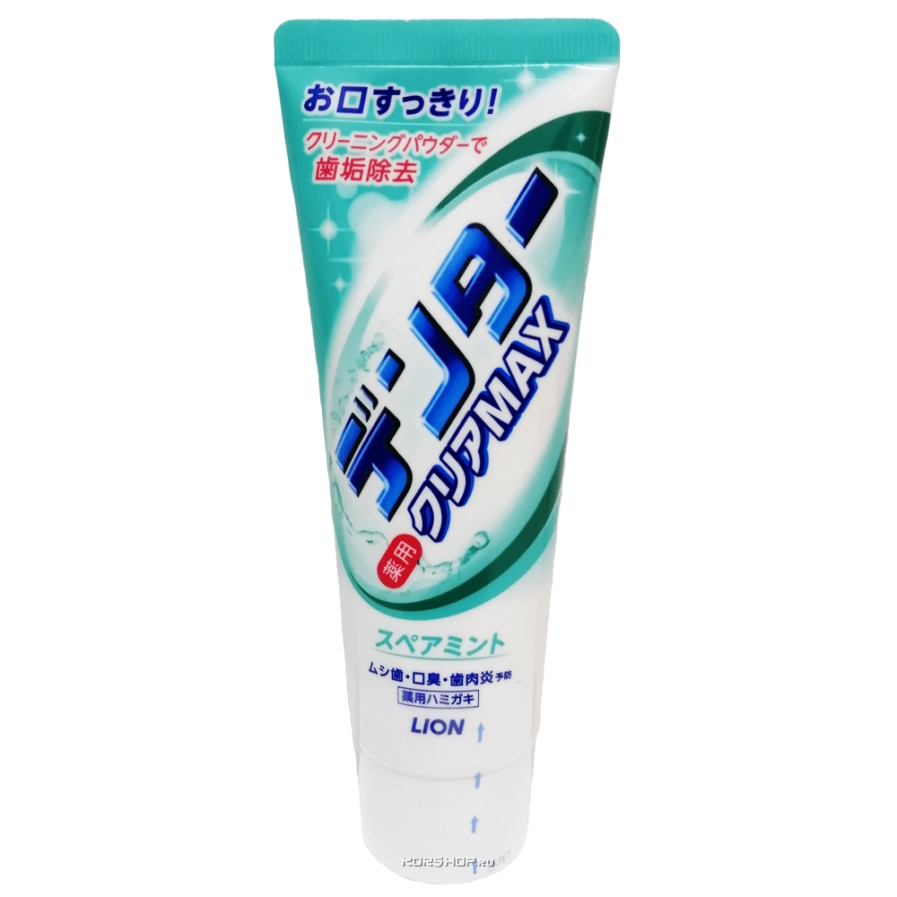 Зубная паста для защиты от кариеса с микропудрой Мята Dentor Clear Max Spearmint Lion, Япония, 140 г Зубная паста для защиты от кариеса с микропудрой Мята Dentor Clear Max Spearmint Lion, Япония, 140 г