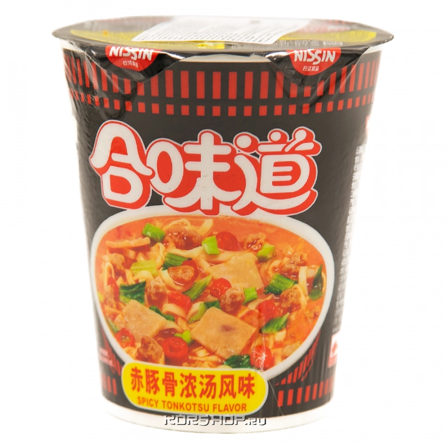 Лапша б/п со вкусом острого Тонкацу Nissin, Китай, 81 г