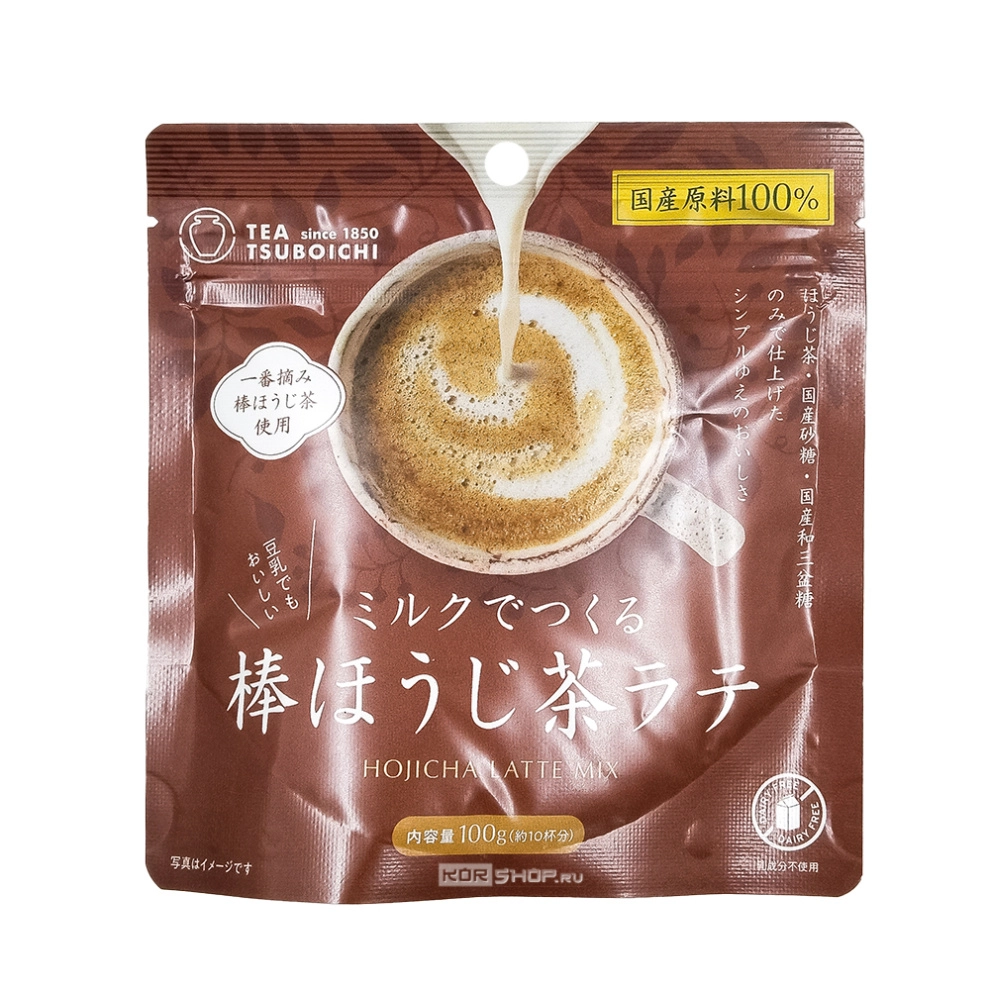 Напиток растворимый для приготовления Ходзича Латте Hojitcha Latte Mix Tsuboichi, Япония, 100 г